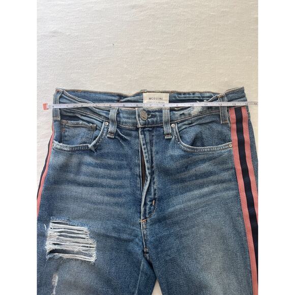 McGuire Distressed Stripe Down The Side Legs Crop Jeans Size 28 - Picture 15 of 16